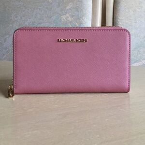 Michael Kors Pink Zip-Around Wallet